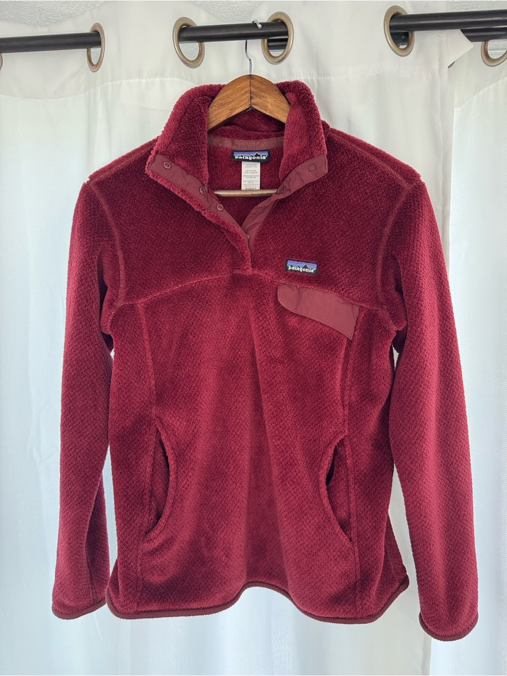 Patagonia Women’s Burgundy Zip-Up Fleece Pullover